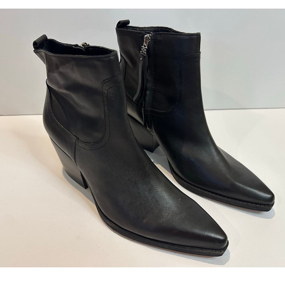 Sam Edelman Wendall Leather Pointed Toe Ankle Boots Women’s Size 9 Black Booties